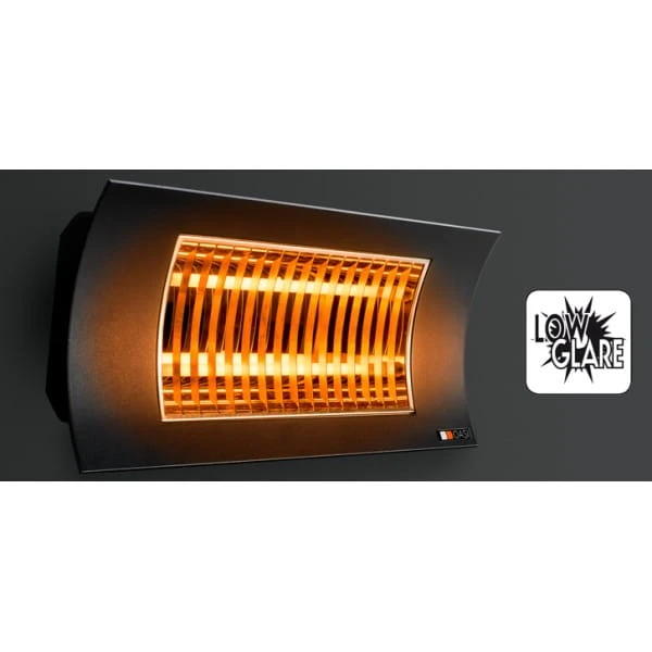 Oasi - Czarny promiennik podczerwieni o mocy 1000/2000W z pilotem