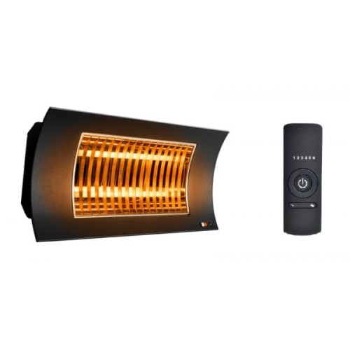 Oasi - Czarny promiennik podczerwieni o mocy 1000/2000W z pilotem